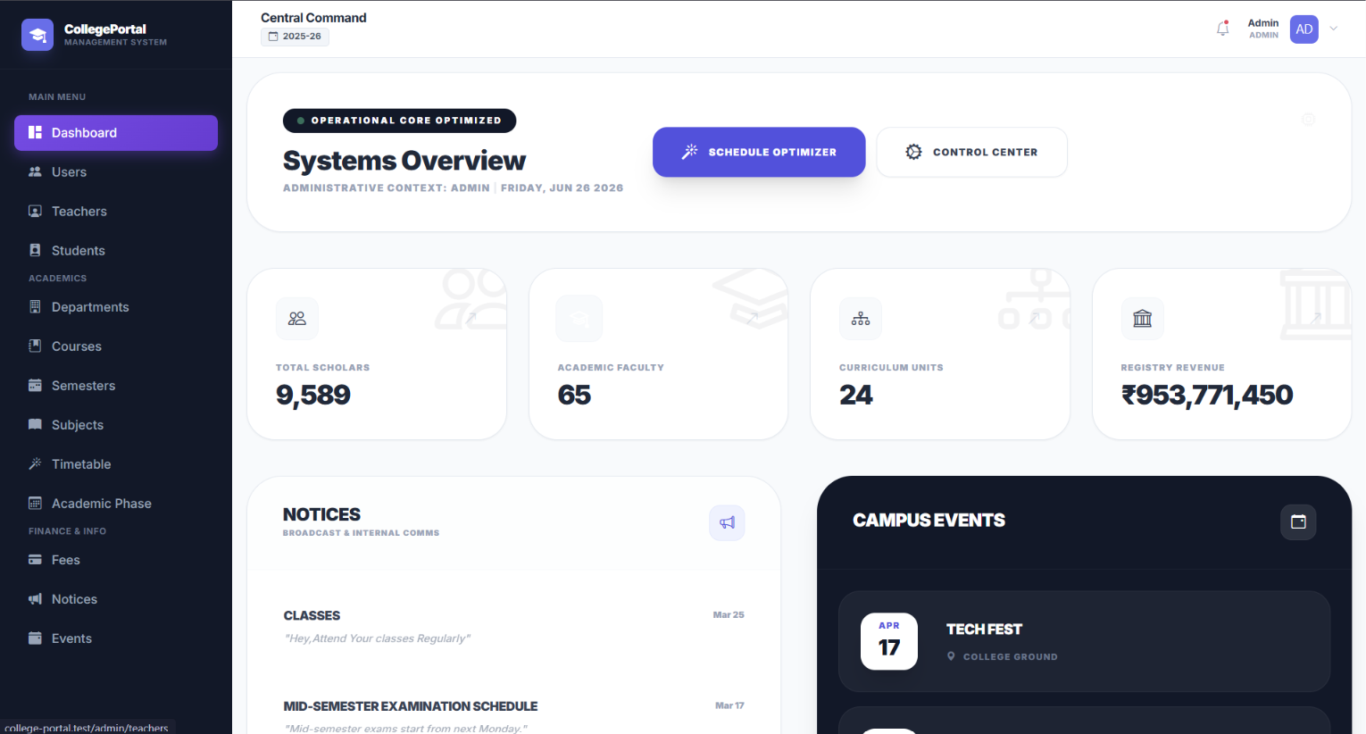 College Management Portal